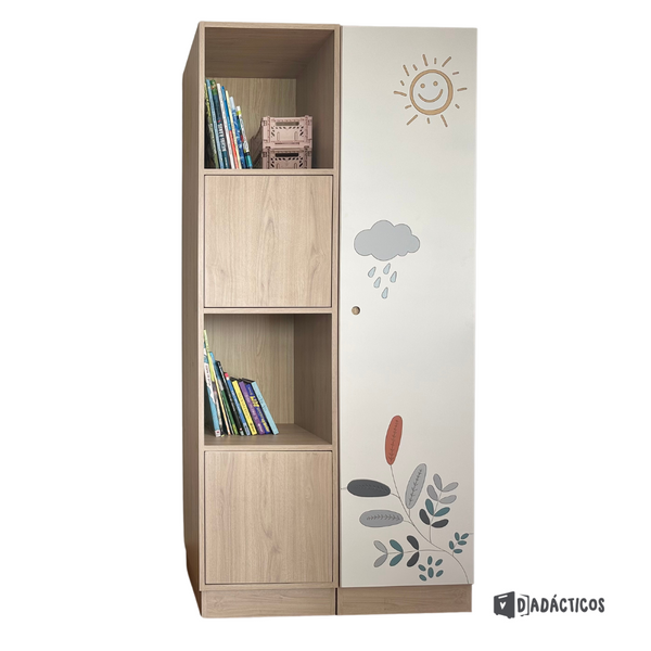 Estante organizador infantil doble - Naturaleza