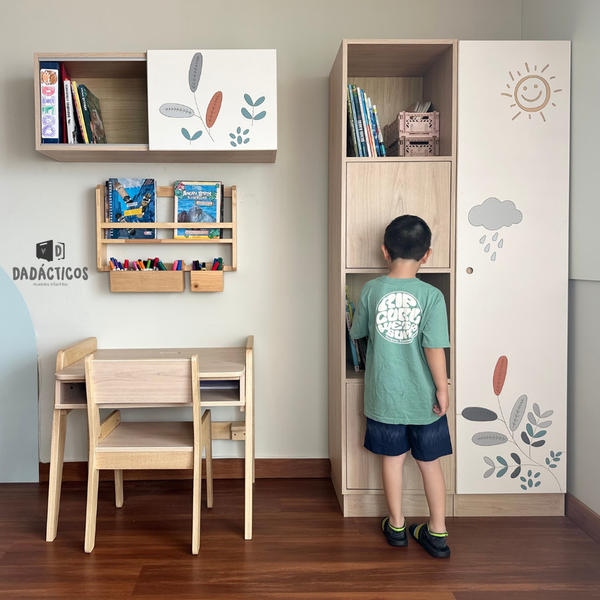Estante organizador infantil doble - Naturaleza