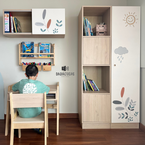 Estante organizador infantil doble - Naturaleza