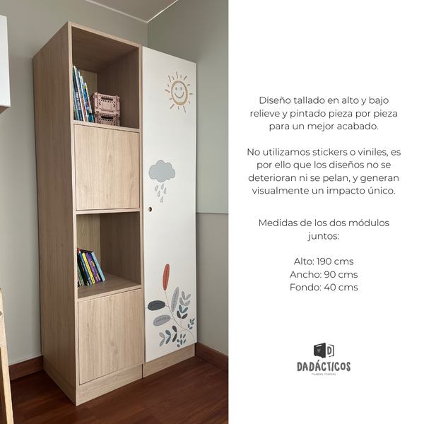 Estante organizador infantil doble - Naturaleza