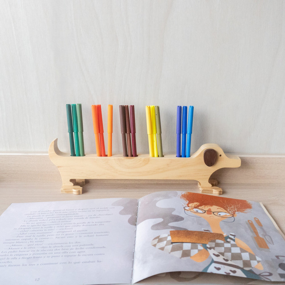 Portalapicero de perrito en madera para niños