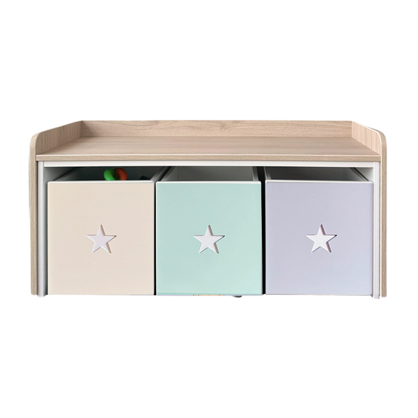 Juguetero de 3 cajas pasteles - estrella