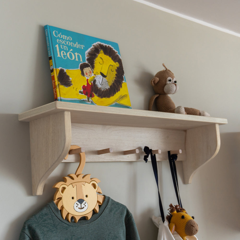  Repisa perchero infantil para niños de madera funcional montessori dadacticos