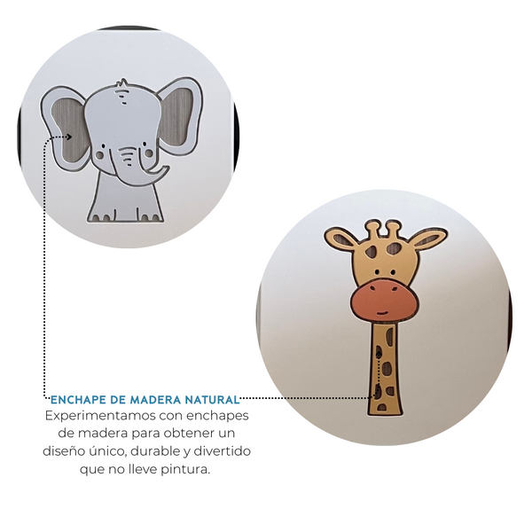 Juguetero de 3 cajas - Animalitos Tallados Jungla