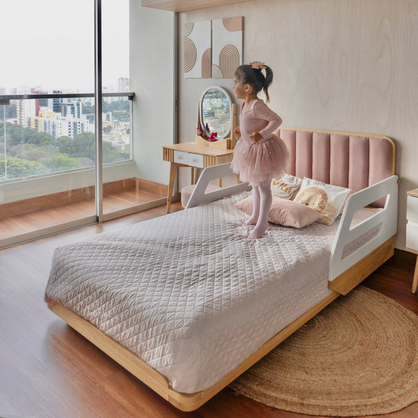 Cama ABY para niños Cabecera Tapizada Recta