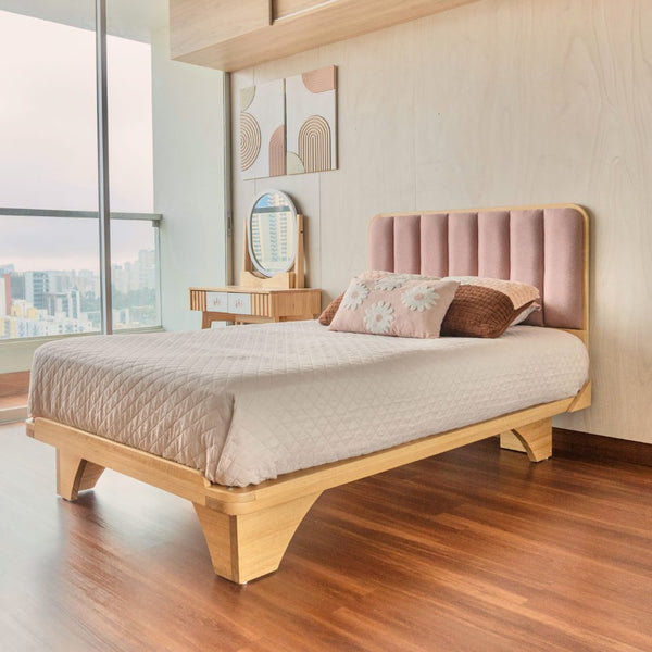 Cama ABY para niños Cabecera Tapizada Recta