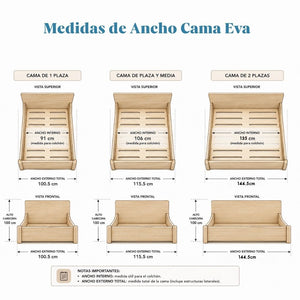 Cama EVA  para niños evolutiva en natural