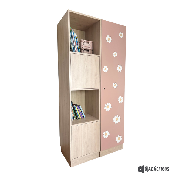 Estante organizador infantil doble - Flores