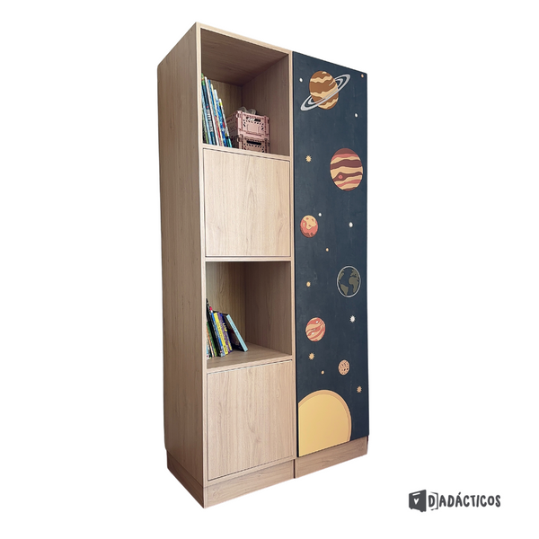 Estante organizador infantil doble - Planetas