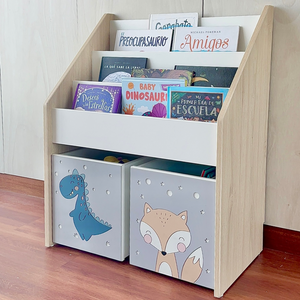 Escritorio juguetero y librero para niños