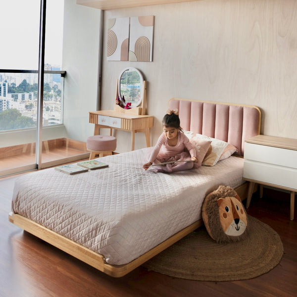 Cama ABY para niños Cabecera Tapizada Recta