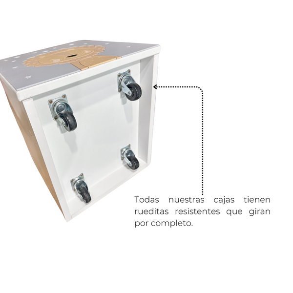 Estante juguetero doble nivel con 4 cajas - Pasteles