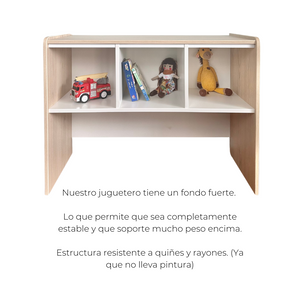 Estante juguetero doble nivel con 3 cajas - Colores Estrellas