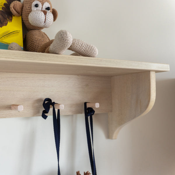  Repisa perchero infantil para niños de madera funcional montessori dadacticos