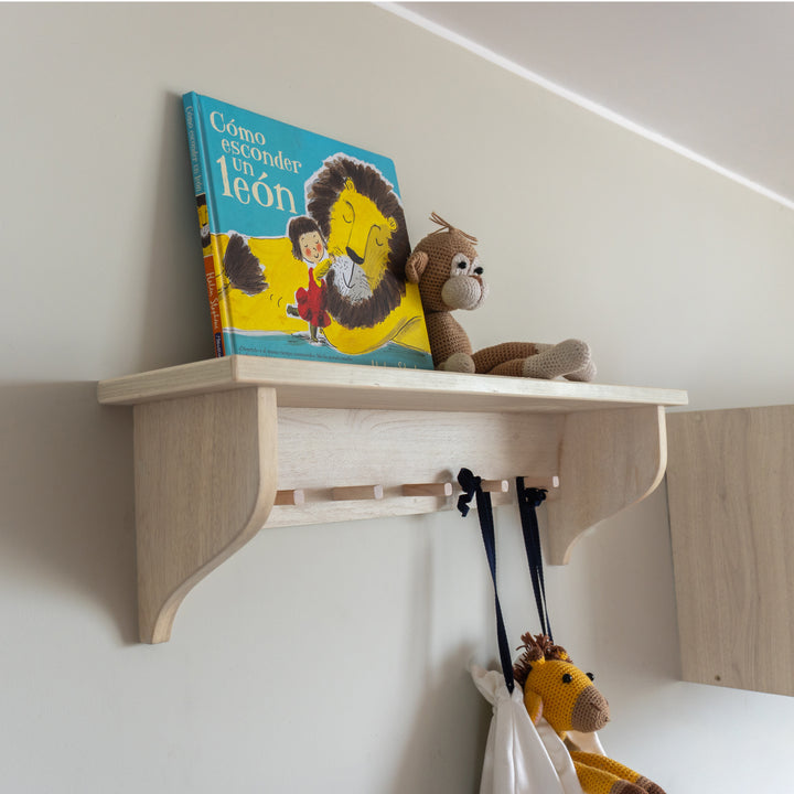  Repisa perchero infantil para niños de madera funcional montessori dadacticos