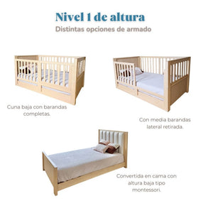 EMI - cama cuna convertible en cama de tamaño real