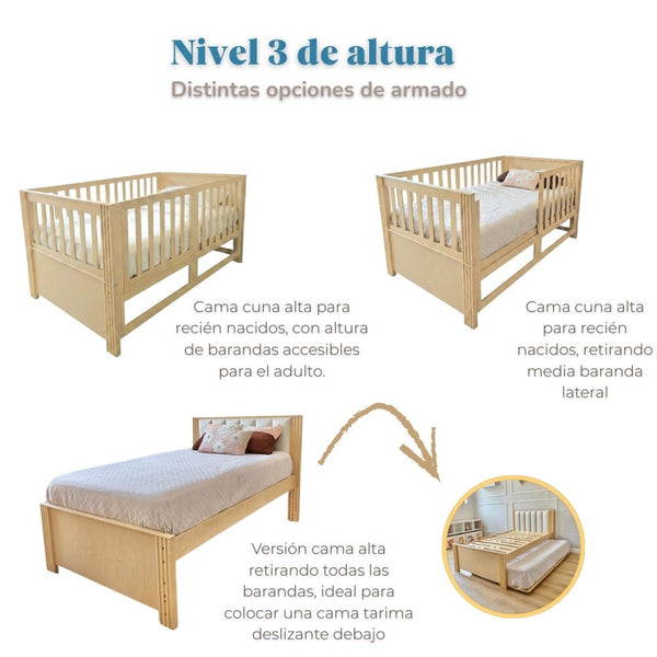 EMI - cama cuna convertible en cama de tamaño real