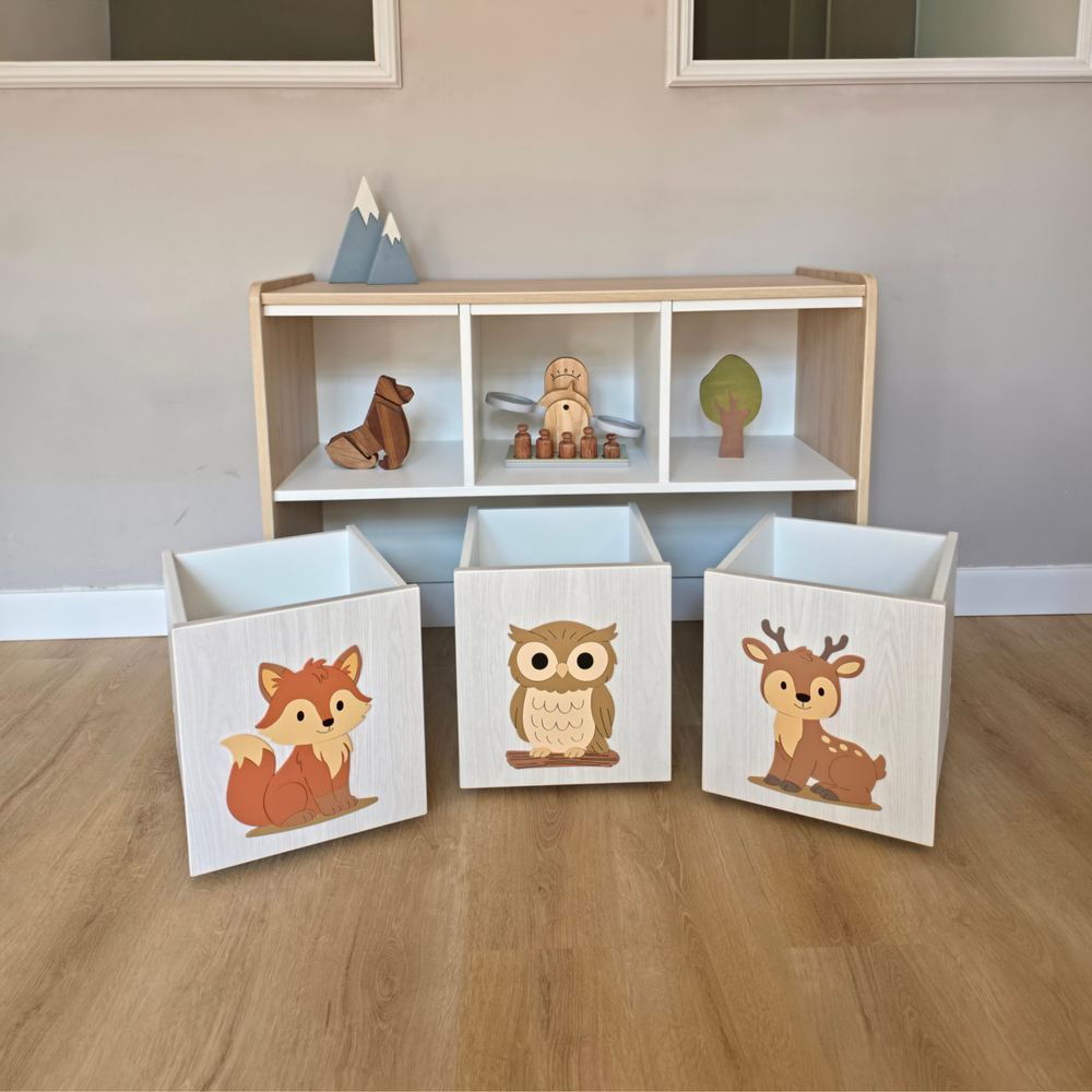 estante-juguetero-doble-nivel-con-cajas-jugueteras-para-niños-madera-Dadácticos-1