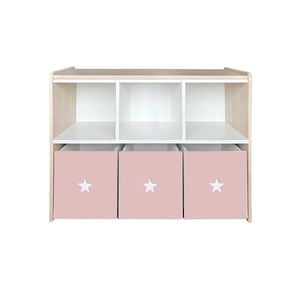 Estante juguetero doble nivel con 3 cajas - Colores Estrellas