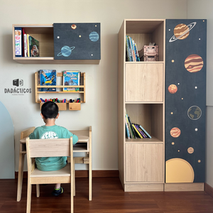 Estante organizador infantil doble - Planetas