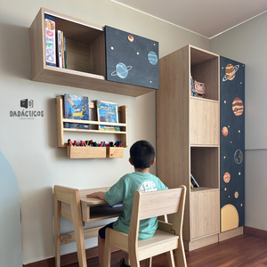 Estante organizador infantil doble - Planetas