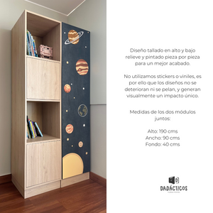 Estante organizador infantil doble - Planetas