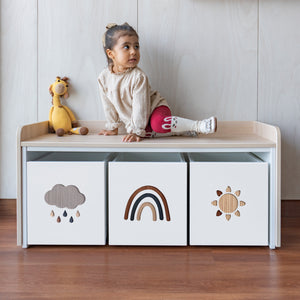 juguetero de 3 cajas para niños modelo cielo