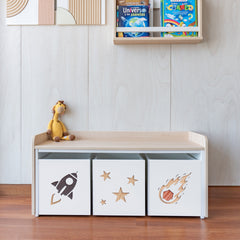 juguetero de 3 cajas para niños modelo espacio