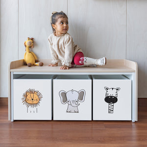 juguetero de 3 cajas para niños modelo selva