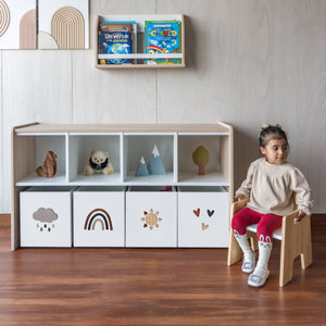estante juguetero de 8 espacios modelo cielo para niños