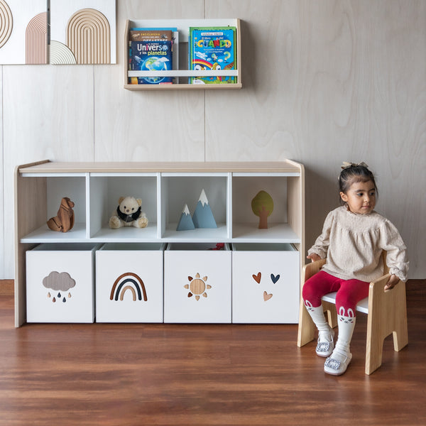estante juguetero de 8 espacios modelo cielo para niños