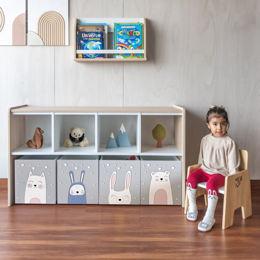 estante juguetero de 8 espacios para niños