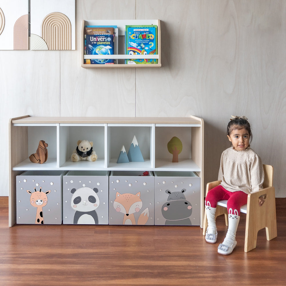 estante juguetero de 8 espacios para niños