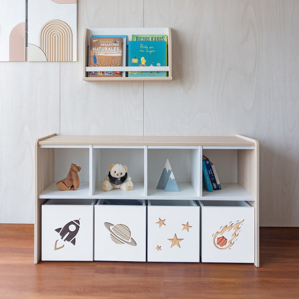juguetero de 8 cajas para niños, el espacio
