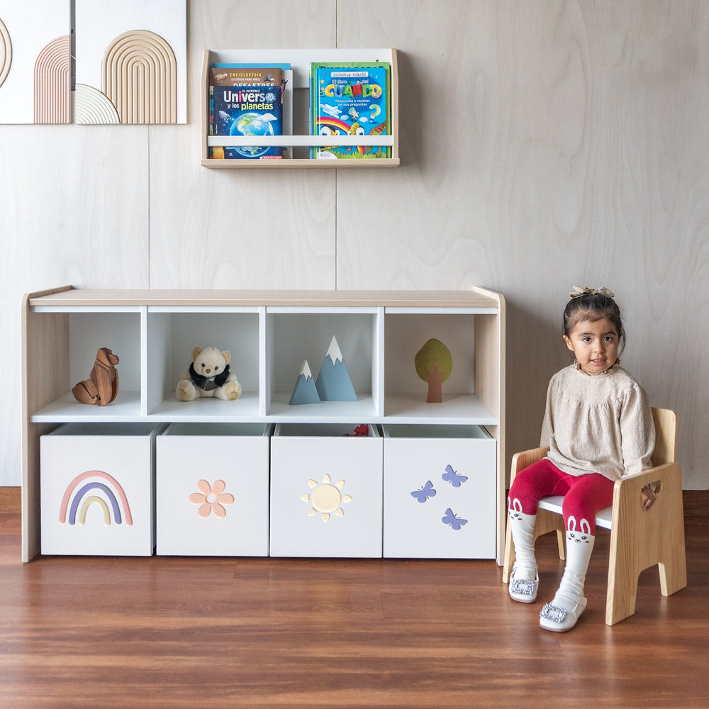 juguetero de 8 cajas para niños primavera