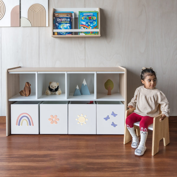 juguetero de 8 cajas para niños primavera