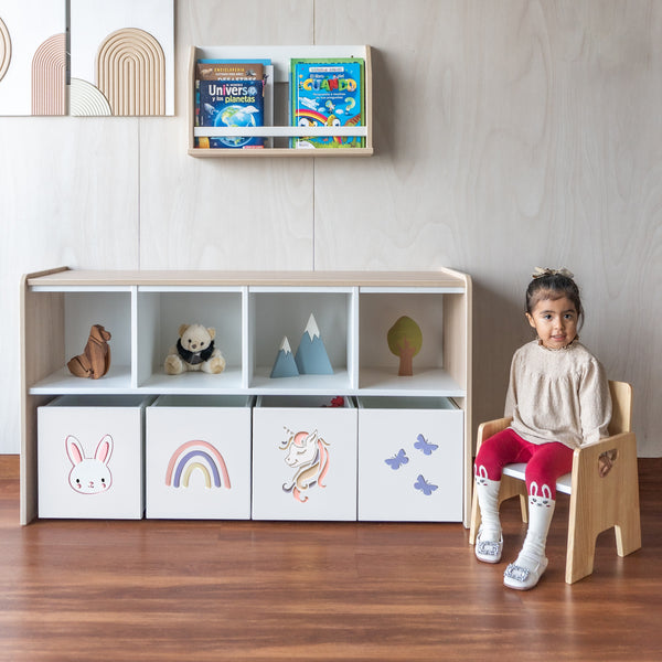 juguetero de 8 cajas unicornio para niños