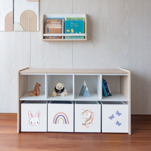 juguetero de 8 cajas unicornio para niños