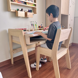 mesa de arte infantil para niños escritorio evolutivo de madera funcional