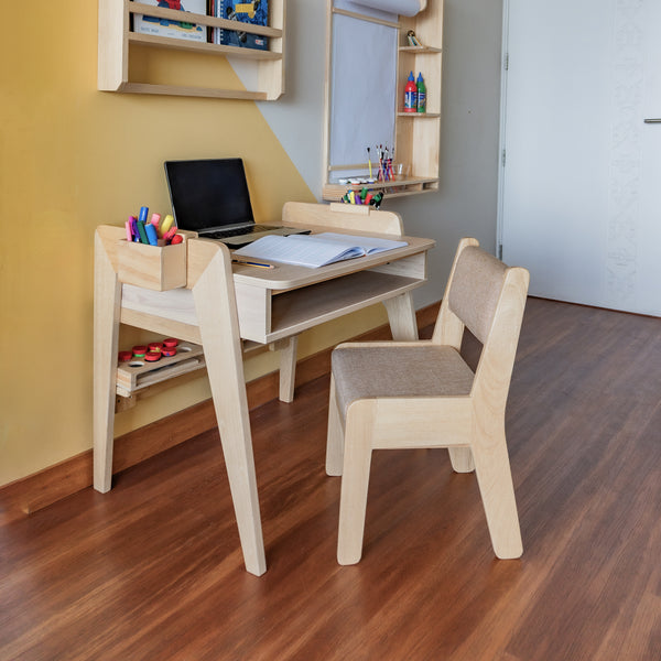 mesa de arte infantil para niños escritorio evolutivo de madera funcional