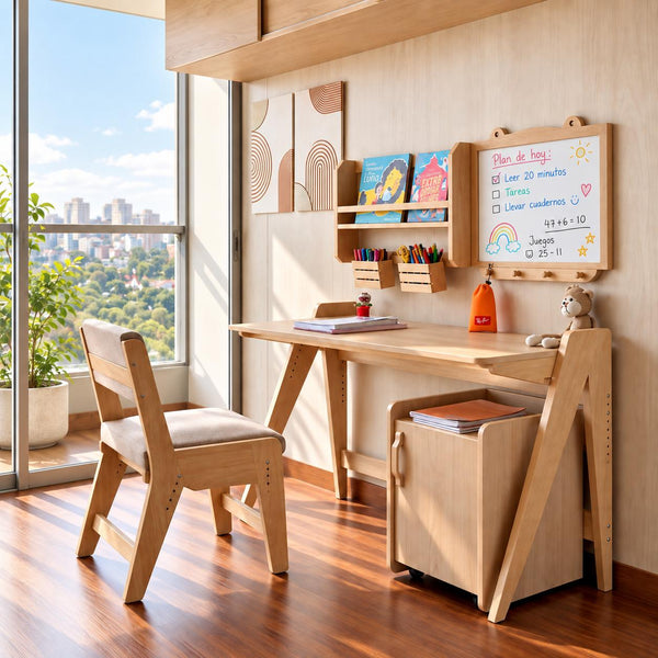 Pack Escritorio evolutivo con silla y organizadores | Dadácticos