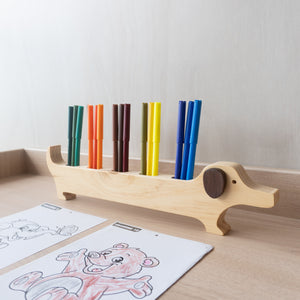 Portalapicero de perrito en madera para niños
