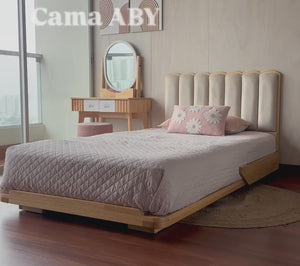 Cama ABY para niños Cabecera Tapizada Nube