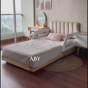 Cama ABY para niños Cabecera Tapizada Recta