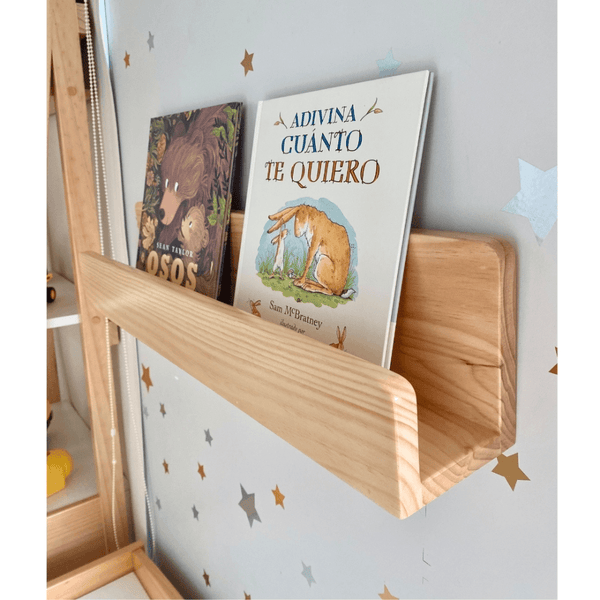 Repisa librero de madera natural - Dadacticos
